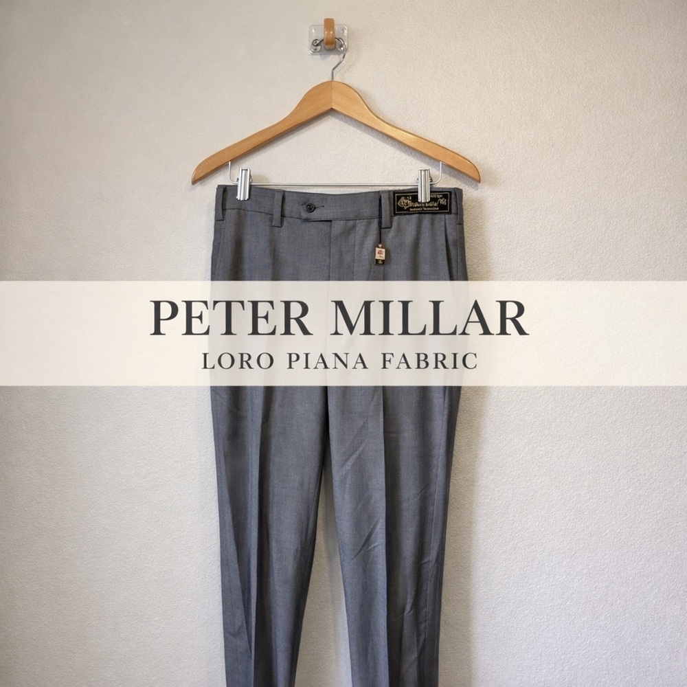 Peter Millar Loro Piana Super 130s Wool Dress Pants Gray Size 36 NWT